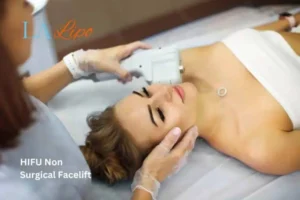 Woman having Hi-Fu to reduce wrinkles Norbiton.